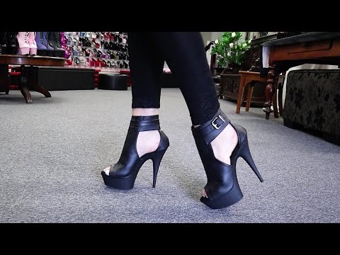 Black Suede Peep Toe Slingback High Heels Ankle Boots Shoes