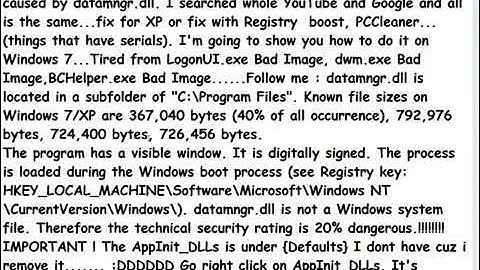 Bad Image Problem Fix (datamngr.dll) Windows 7 Working 100%
