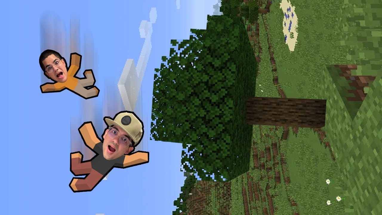 O MUNDO DO MINECRAFT FICOU DEITADO! (sobrevivência de lado?)