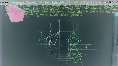 Video 21 | Engineering graphics Tamil|projection of solids|pentagonal pyramid