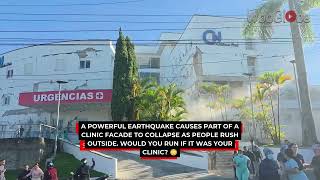 Earthquake Strikes as Clinic Entrance Starts Crumbling! 😱🌎