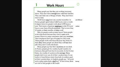 Facts and Figures -  Unit 5: Work and Leisure -  Lesson 1: Work Hours