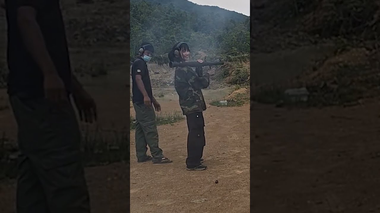 Firing An RPG Grenade Launcher In Cambodia 