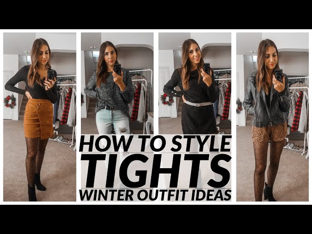 Tights Outfit Ideas  How to style tights in the cold 