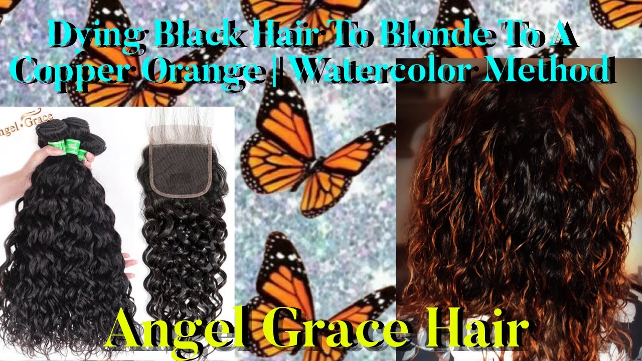 Dying Black Hair To Blonde To A Copper Orange Watercolor Method MS