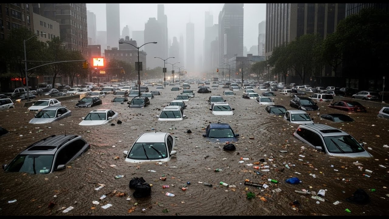 CHAOS in New York City: Massive Flooding Submerges Streets and Cars ...