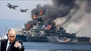 Today, April 19, largest US aircraft carrier carrying 200 ammunition trucks was blown up by Russia.