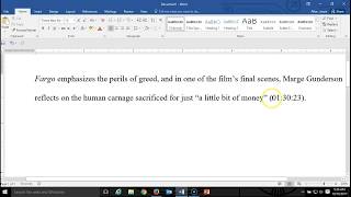 Cite Film or TV quotes in text parentheses MLA 8th edition