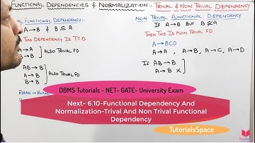 6.10- Trival And Non Trival Functional Dependency In DBMS | Functional Dependency And Normalization