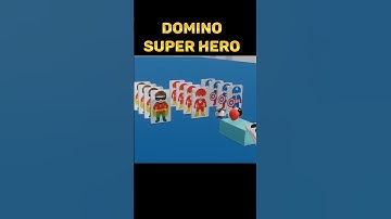 Super Hero Domino Run in Blender #shorts #blender #animation #marblerun