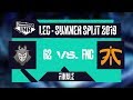 Fnatic vs G2 Esports | LEC Summer Split 2019 Finale [GER]