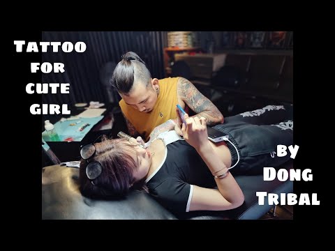 Video Em gái xinh đẹp xăm mở hàng hai hình một lúc siêu cưng... - youtube