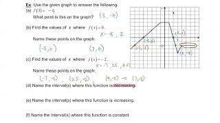 [PreCal] Unit 1: Function Lesson 1B - Features of a Simple Function