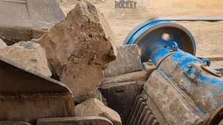 ASMR best Giant Rock Quarry Crushing Operations Impact Crusher Working Primary Jaw Crusher in action