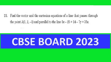 Find the vector and the cartesian equations of a line that passes through point A(1, 2, - 1)