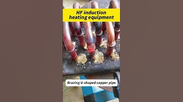 Brazing U-shaped copper pipes #inductionheater #inductionheatingmachine #inductionbrazing #brazing