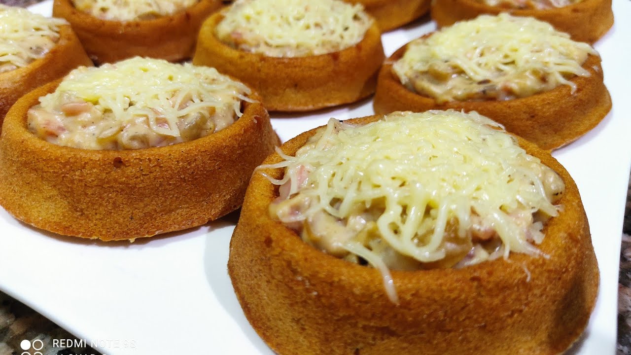 ميني كيك مالح/ المول العجيب / بشرائح الديك الرومي المدخن / وصلصة البيشاميل / اللذيذة للغاية😋🔥