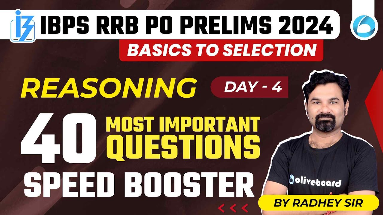 IBPS RRB PO Prelims 40 Most Important Reasoning Questions | IBPS RRB PO ...