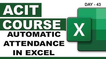 Advanced CIT Course - How To Make Attendance Sheet in Excel - CIT Course Class-43