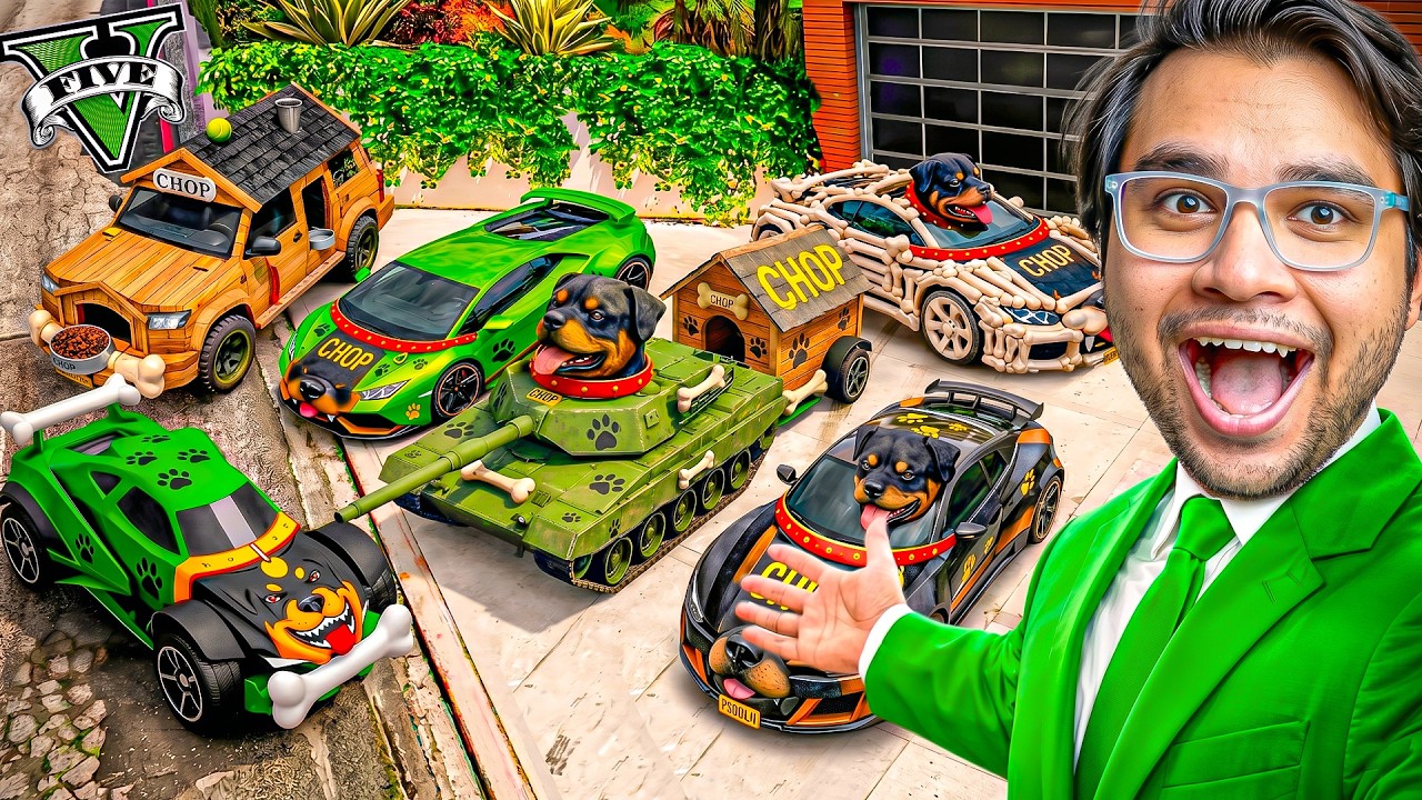 Franklin Collecting SECRET Chop Cars in GTA 5! 😨🐶