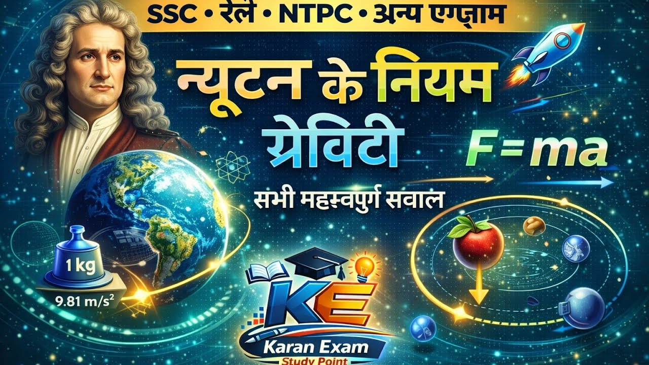 Gravitation and Newton’s Laws | General PYQ 500 Science for RRB, NTPC & RPF Constable by karan sir 