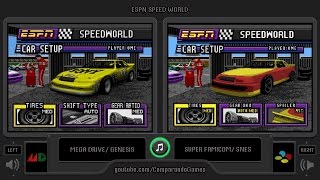 ESPN Speed World (Sega Genesis vs Snes) Side by Side Comparison | Vc Decide