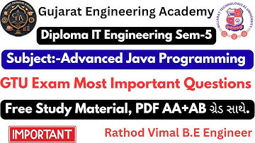 Diploma IT Sem-5 🔥 Advanced Java Programming | 💯GTU Exam IMP Questions List✅Free PDF📘#gtuimp#gtuexam
