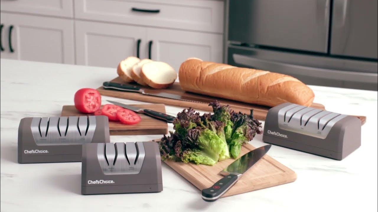 EdgeCraft brings new technology to knife sharpening introducing  Rechargeable DC Electric Knife Sharpeners. Designed with a smaller  footprint than other electric sharpeners, it still has all the sharpening  power EdgeCraft is known