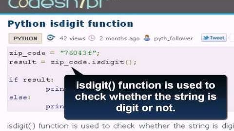 Python isdigit function