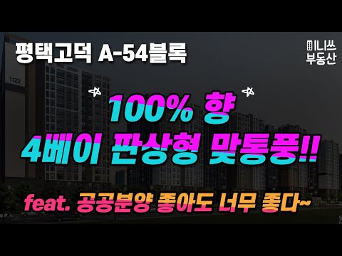 평택시 평택고덕 A-54블록 공공분양 평면도 분석 - 100% 향, 4베이 판상형 맞통풍