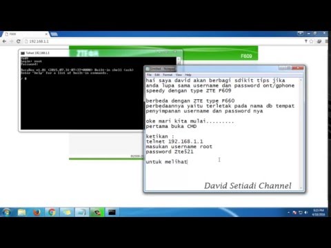 User Dan Password F609 - Mengetahui password router zte f609 melalui telnet.
