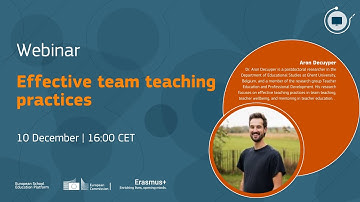 European Commission webinar on the practical strategies for effective team teaching