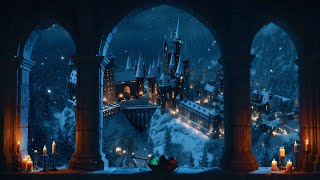 Magical Hogwarts Snow View ❄️ A Winter Night at the Castle | Ambience for Focus & Relaxation screenshot 4