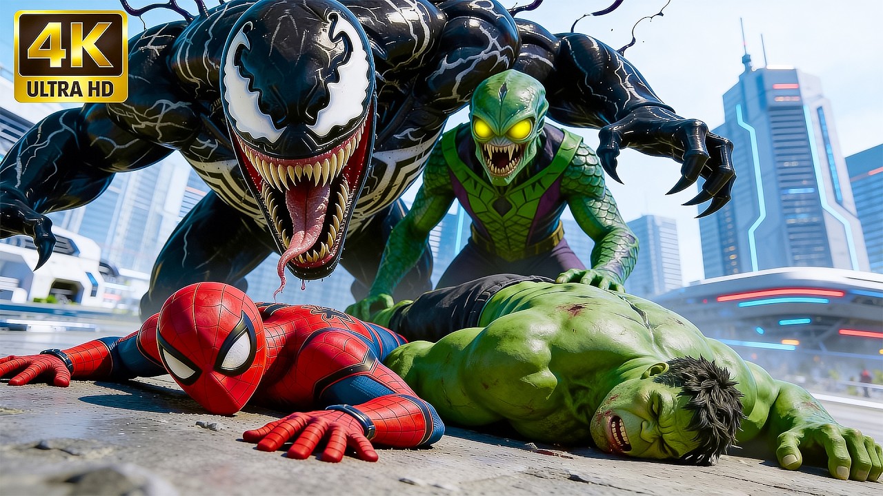 Spiderman vs Venom & Alien Army: The Rescue of Hulk | Unexpected Team-Up | AI Superhero Movie