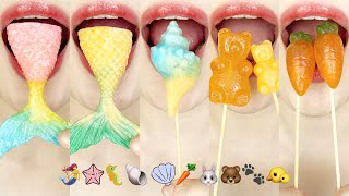 asmr COLORFUL KOHAKUTO EMOJI FOOD 알록달록 코하쿠토 이모지 먹방 eating sounds