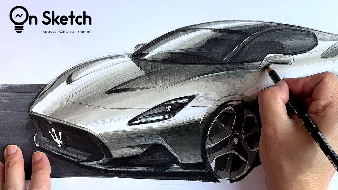 온스케치 CAR SKETCH - Maserati MC20 Sketch (AD marker / Prisma