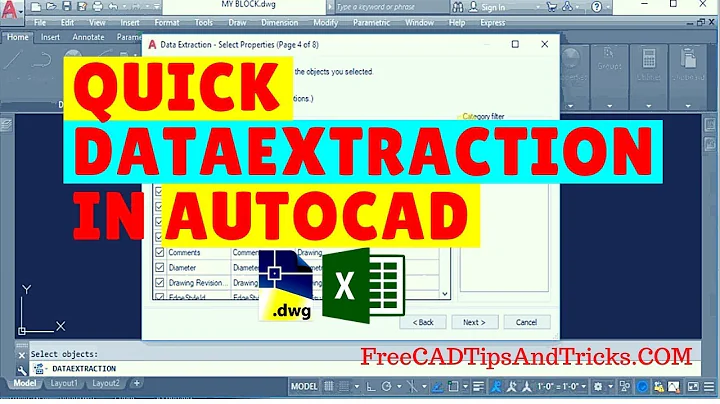 AutoCAD Data Extraction to Excel  How to Export Data from AutoCAD to Excel  AutoCAD 16 tutorial elec