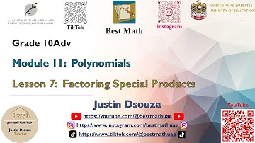 Factoring Special Products [Module 11 Lesson 7]