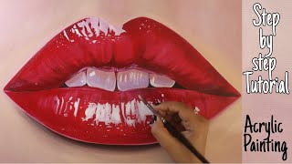 How to paint glossy lips | Learn how to paint realistic lips | Realistic Lips Tutorial