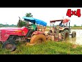 Mahindra 595 Tractor Stuck In Mud | Pulling By Mahindra Arjun Novo 655 Tractor | Tractor Bangla
