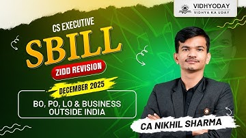 BO, PO, LO & BUSINESS OUTSIDE INDIA I SBILL I DECEMBER 2025 I CA NIKHIL SHARMA