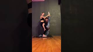 Hamstring Stretching is better with a Partner! #stretch #stretching #stretchingexercises