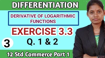 Exercise 3.3 class 12 Commerce Part 1 | maharashtra board | Chapter 3 differentiation
