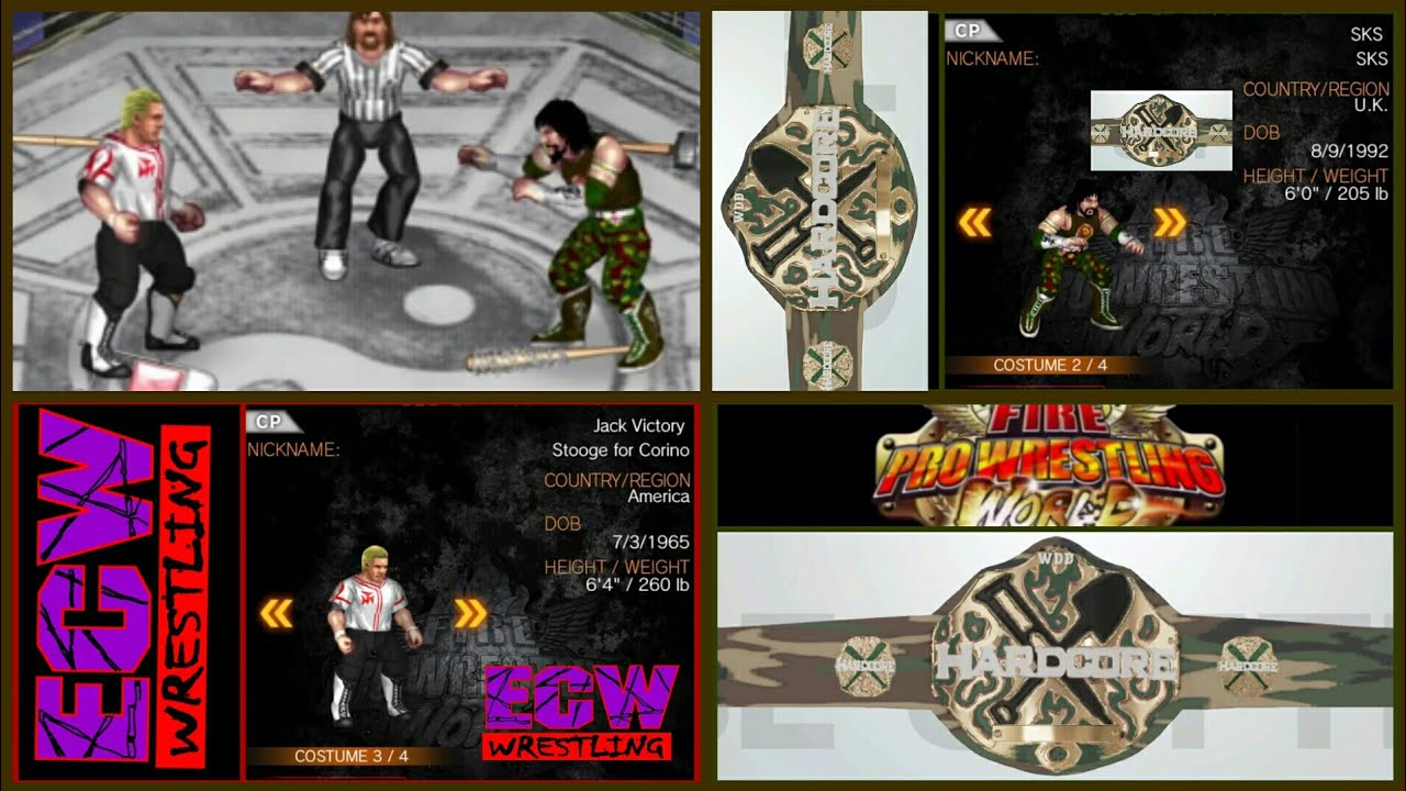 Fire Pro Wrestling World WDD Hardcore Championship Jack Victory VS SKS