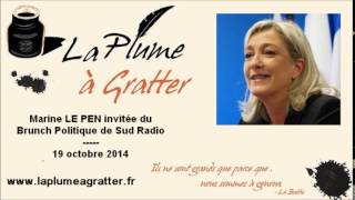 Marine LE PEN invitée du Brunch Politique de Sud Radio – 19 octobre 2014