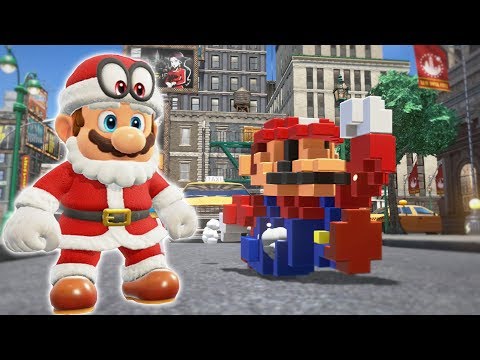 Super Mario Odyssey | Santa and 8-Bit Costumes Showcase