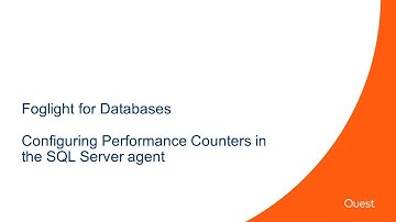 Foglight for Databases - Configuring SQL Server agent Performance Counters