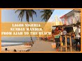 Lagos Nigeria - Sunday bike wander From Ajah - Langbassa market to Atican beach - 4k ultra HD video