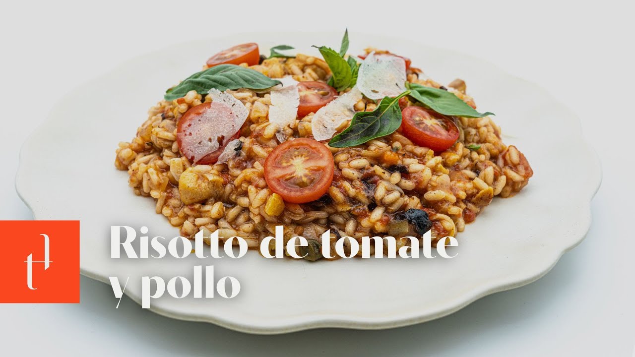 Risotto de tomate y pollo 🍅🐔🧀