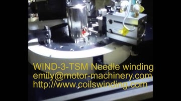Three needle winding machine WIND 3 TSM for a 6 poles stator demo
